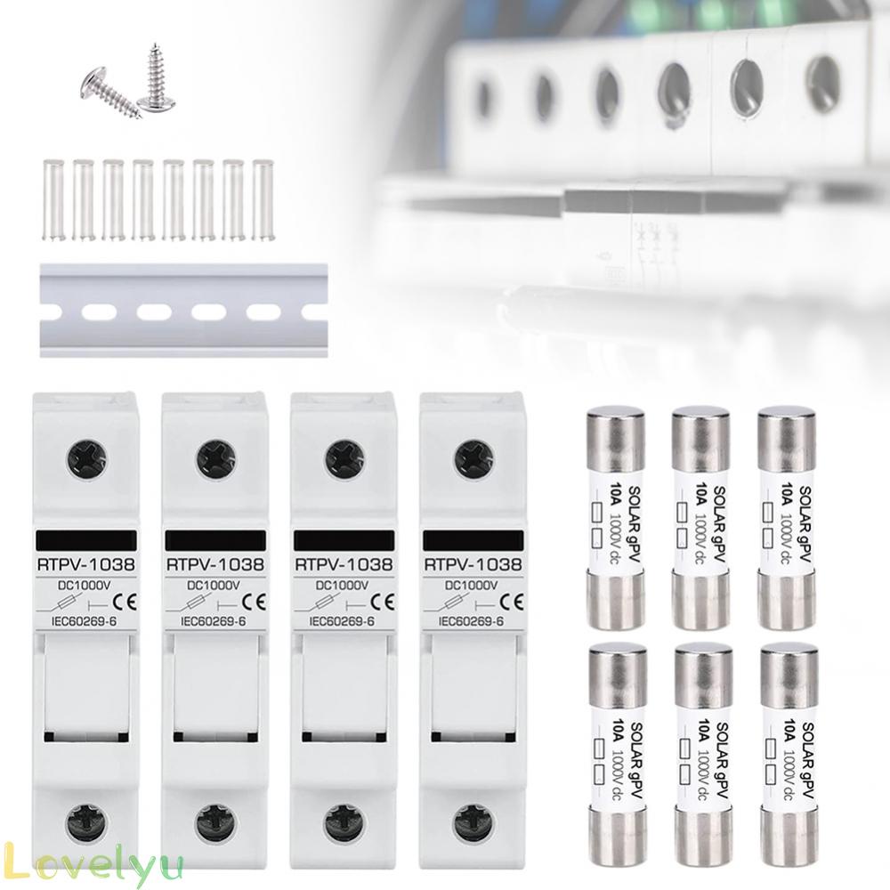 ⭐2023 ⭐1P Solar PV fuse holder, DC1000 V,10x38 mm, DIN rail mounting, photovoltaic fuse