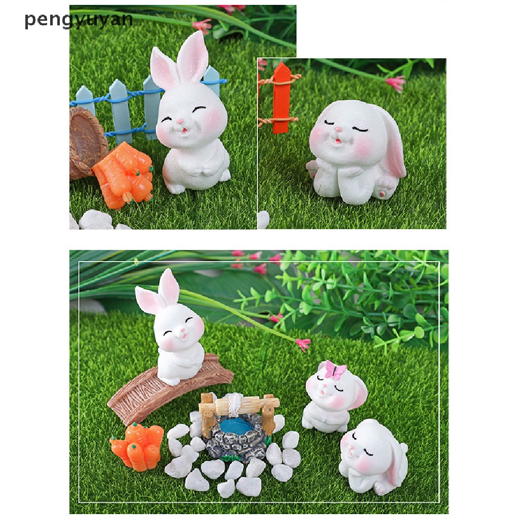 [pengyuyan] Thỏ Trắng Hoạt Hình Cà Rốt Thiên Đường Thế Giới Trang Trí Tiểu Cảnh [Mới]