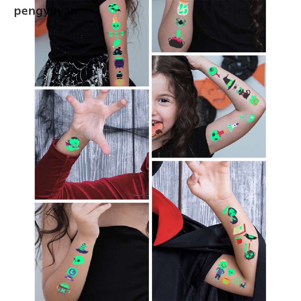 [pengyuyan] Hình Xăm Phát Sáng Trong Bóng Tối Trang Trí Tiệc Halloween