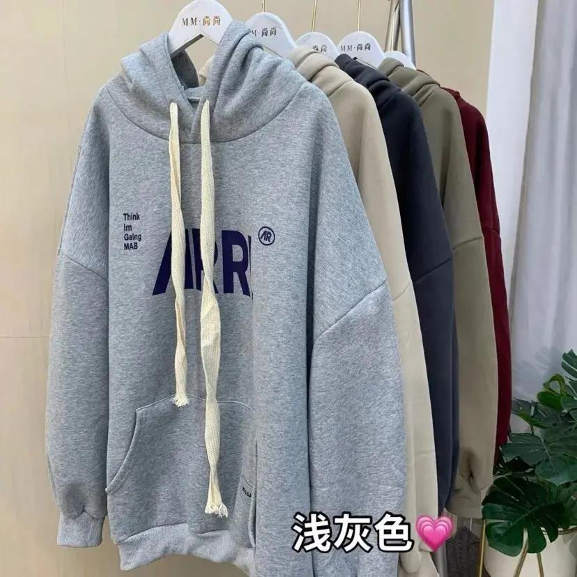 Áo Hoodie Dáng Rộng In Chữ Phong Cách Hàn Quốc Thời Trang Xuân Thu Cho Nữ