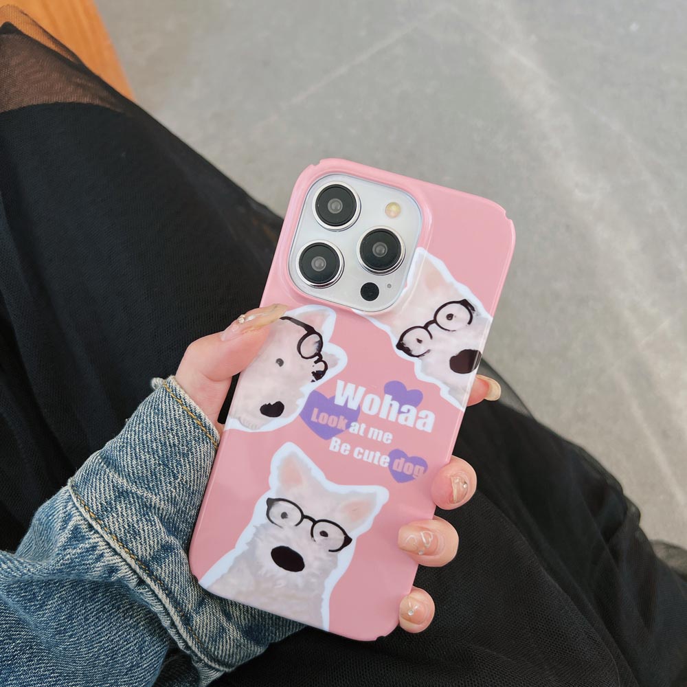 Ốp Điện Thoại Cứng Hình Chú Cún Cho iPhone X Xs XR XsMax 11 11ProMax 12 12Pro 12ProMax 13 13Pro 13ProMax 14 14Pro 14plus 14ProMax