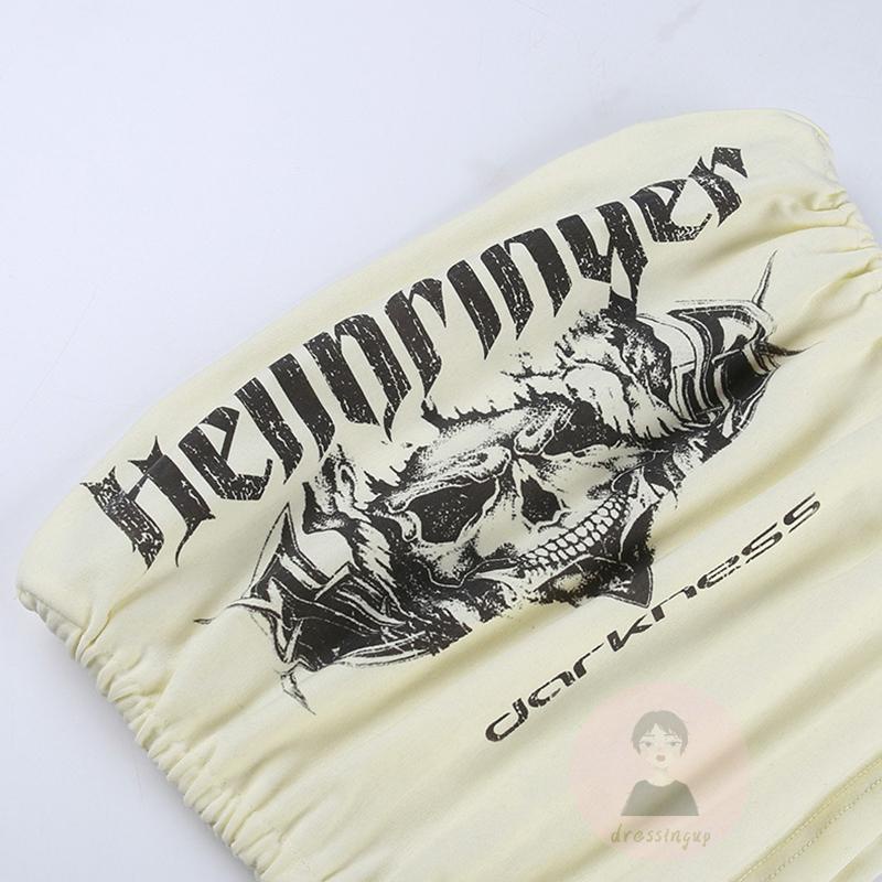 Áo Ống Dây Rút In Chữ Thời Trang Mùa Hè Dành Cho Nữ