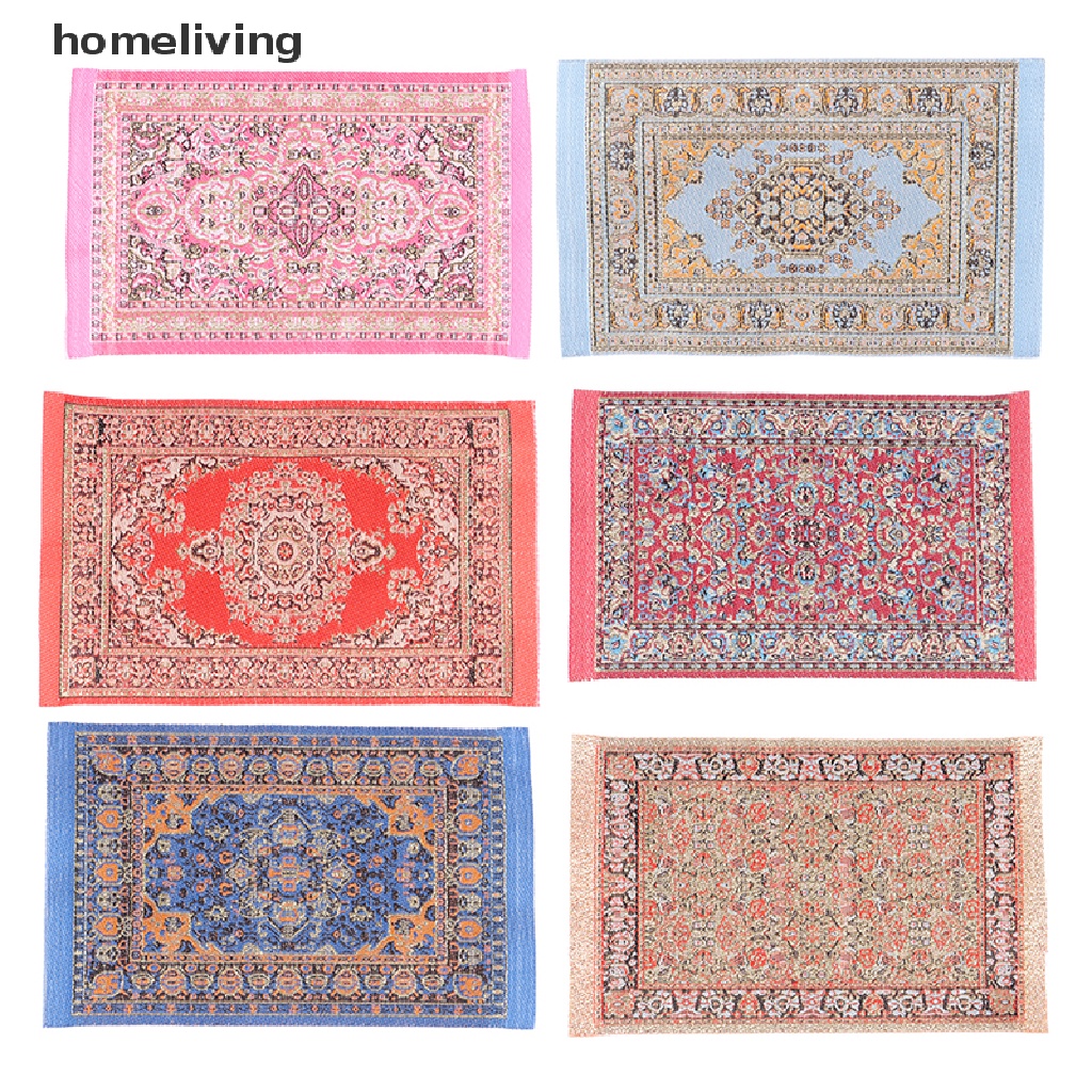 1 Tấm Thảm Trải Sàn Bằng Vải Dệt Thổ Nhĩ Kỳ Trang Trí Nhà Búp Bê 1: 12