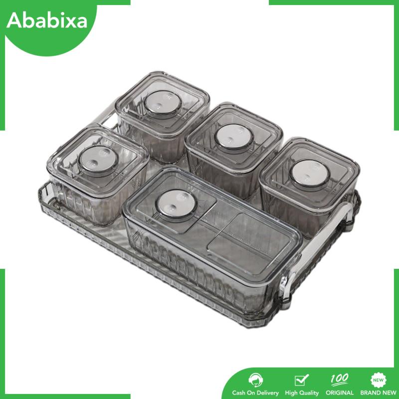 [Ababixa] Bát Phục Vụ Với Khay Acrylic Chia Ngăn Đựng Bánh Mì / Trái Cây