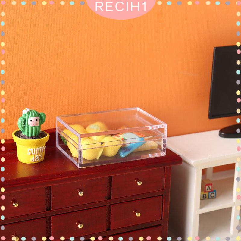 Hộp Đựng Đồ Chơi Mini Có Nắp Chống Bụi Trong Suốt Đa Năng Cho Nhà Búp Bê Tỉ Lệ 1 / 12