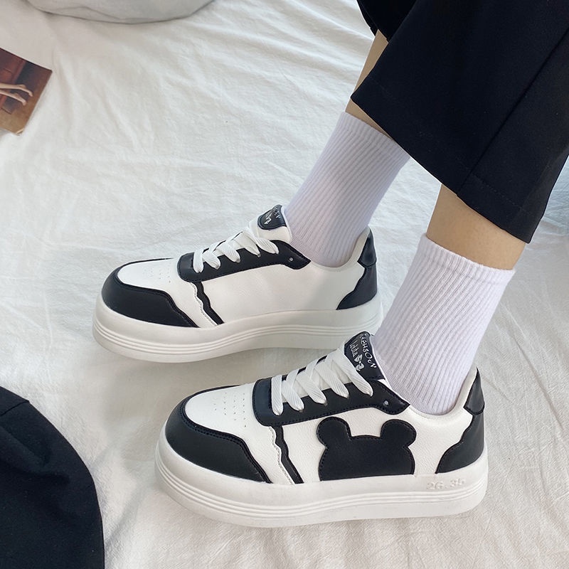 Giày Thể Thao Đế Dày Siêu Nhẹ Chống Thấm Nước Mũi Tròn Dễ Phối Đồ Phong Cách Hàn Quốc Dễ Thương Cho Nữ