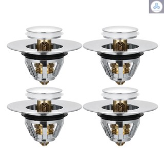 Stainless Steel Pop-Up Drain Filter Universal Push-Type Bounce Core Stopper Sink Drain Plug with Anti-Clogging Strainer Basket for Home Bathroom Kitchen