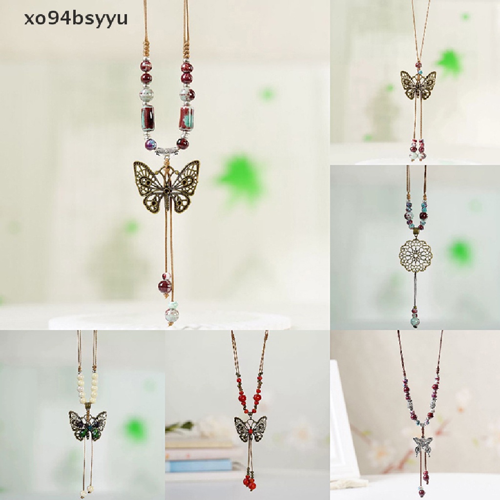 Vòng Tay xo94bsyyu Chuỗi Hạt Gốm Tua Rua Dài Phong Cách Dân Tộc Cổ Điển Thời Trang Cho
