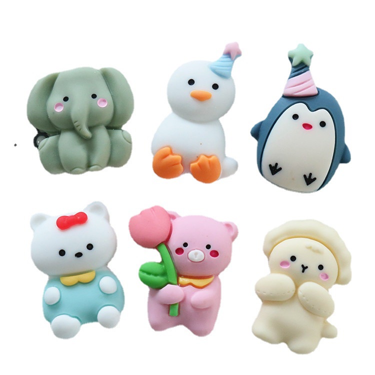 Bộ 10 Vật Liệu Cabochon Thủ Công Hình Động Vật Hoạt Hình