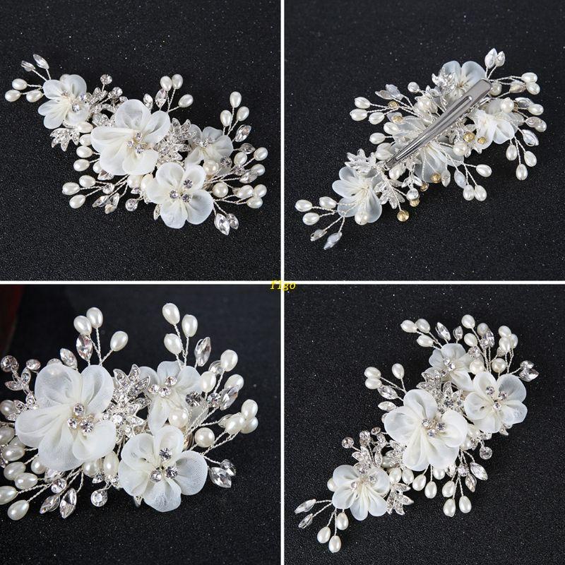 Ghim Cài Tóc Hình Hoa Đính Ngọc Trai Giả Lấp Lánh Cho Cô Dâu