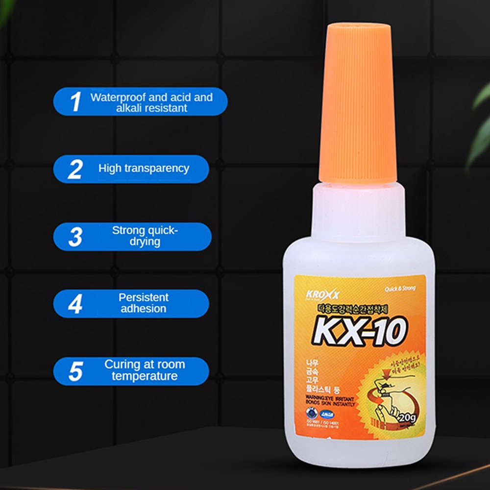 Keo Dán Nhựa Resin Khô Nhanh Hàn Quốc KX-10 20G Cyanoacrylate Cho Giày Da Nứt Nẻ