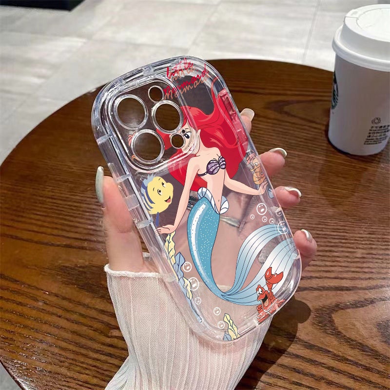 ✅Ốp Điện Thoại Mềm Trong Suốt Chống Sốc In Hình Nàng Tiên Cá Cho iPhone 14 13 / xrxs / Mermaid 128p 711 / Promax
