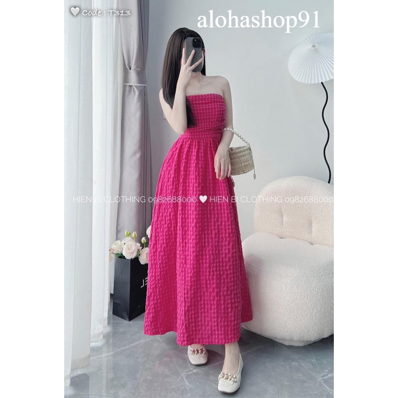 Đầm Nữ Cúp Ngực, Đầm Maxi Nữ Kẻ CARO Dáng Dài Siêu Nữ Tính hai màu TA lohashop91