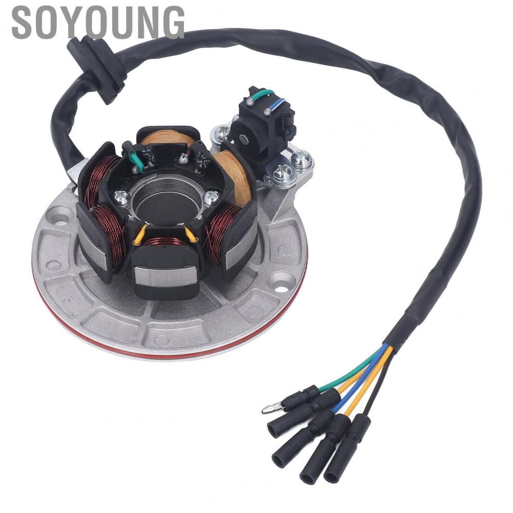 Soyoung Ignition Stator Rotor  Powerful Increase Intensity 75.10mm Coil Diameter 100.19mm Mounting Hole Magneto Flywheel for Motorcycle