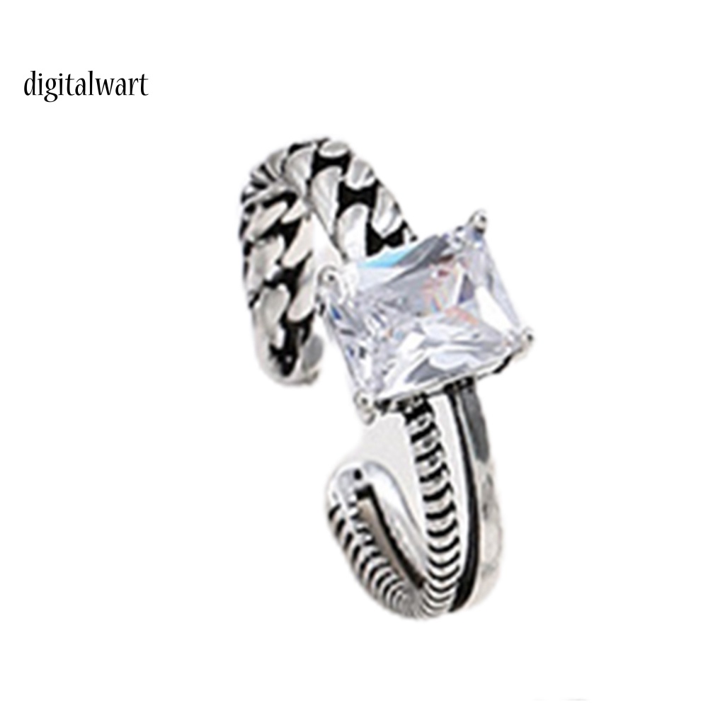 Kỹ Thuật Số| Nhẫn Đính Đá Nhân Tạo Dạng Mở Dễ Điều Chỉnh Phong Cách Punk Thời Trang Cho Nam Và Nữ