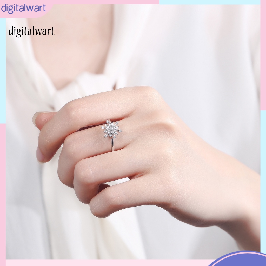 Kỹ Thuật Số| Nhẫn Hở Hình Bông Tuyết Đính Đá Lấp Lánh Điều Chỉnh Được Xoay Được Thời Trang Giáng Sinh / Năm Mới / Đính Hôn /