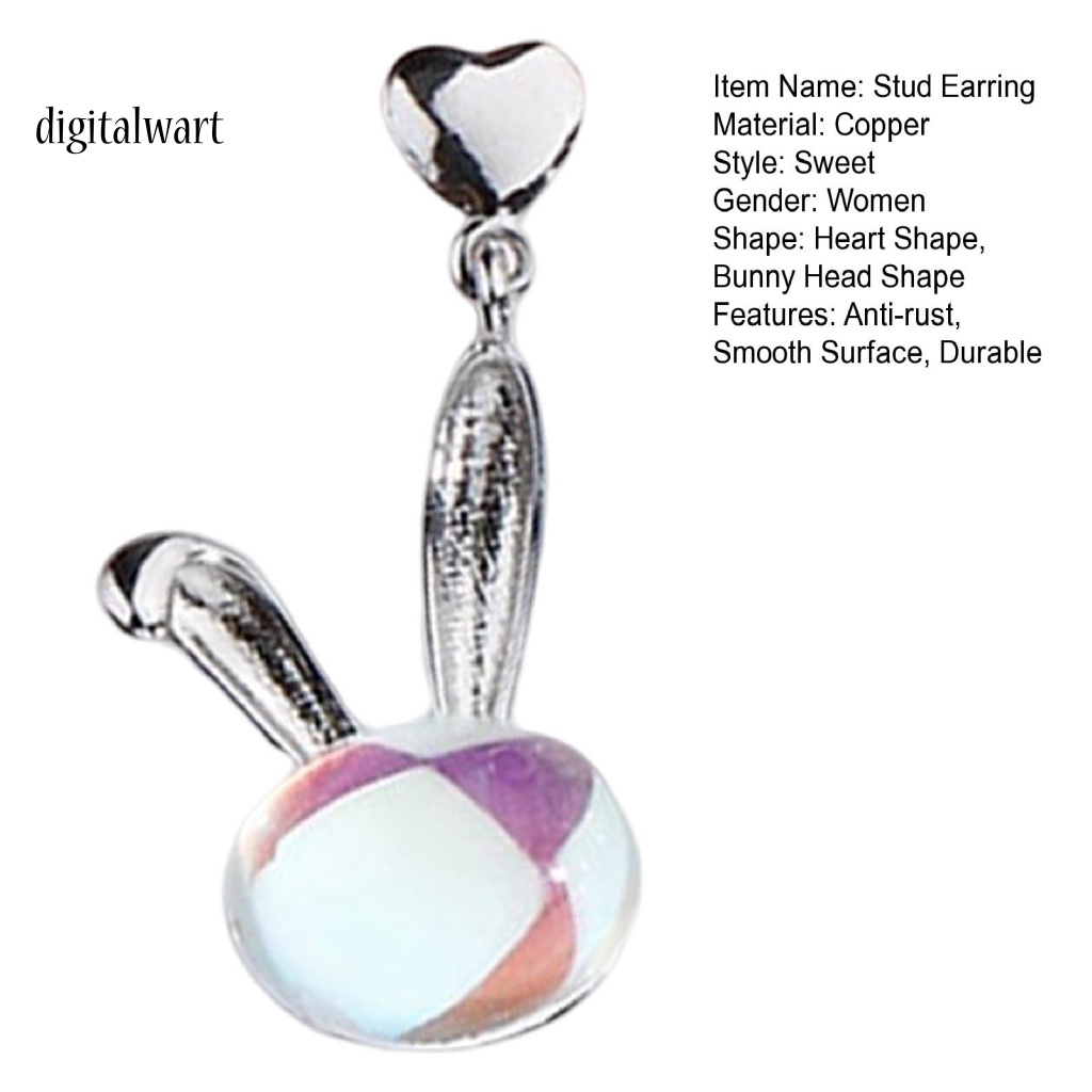 Kỹ Thuật Số| 1 Khuyên Tai Dạng Hạt Mặt Trăng / Trái Tim / Đá Mặt Trăng Nhân Tạo Bằng Đồng Nhẹ Chống Rỉ Sét Treo