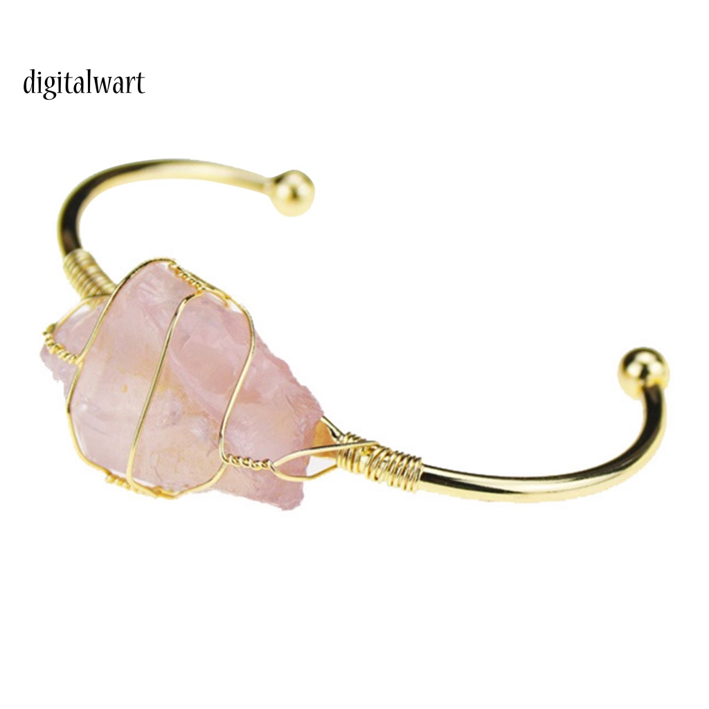 Kỹ Thuật Số| Vòng Tay Hợp Kim Hở Đính Đá Tự Nhiên Thời Trang Cho Nữ