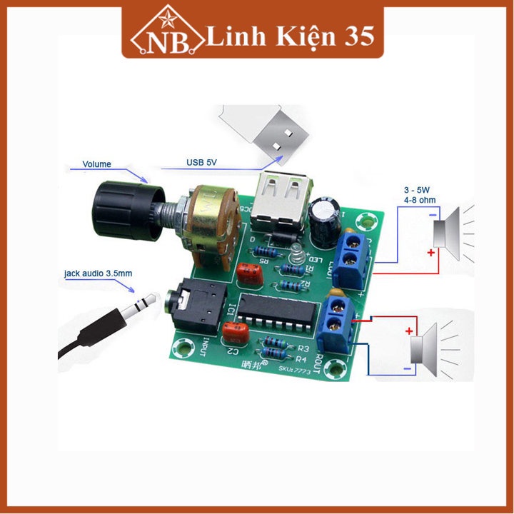 Module khuếch đại Audio PM2038 2x5W 5V
