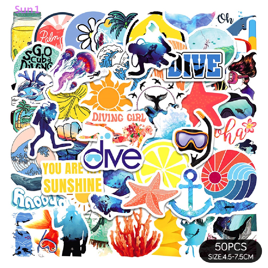 Bộ 50 Miếng Dán Chống Nước Dùng Cho Ván Trượt / Điện Thoại