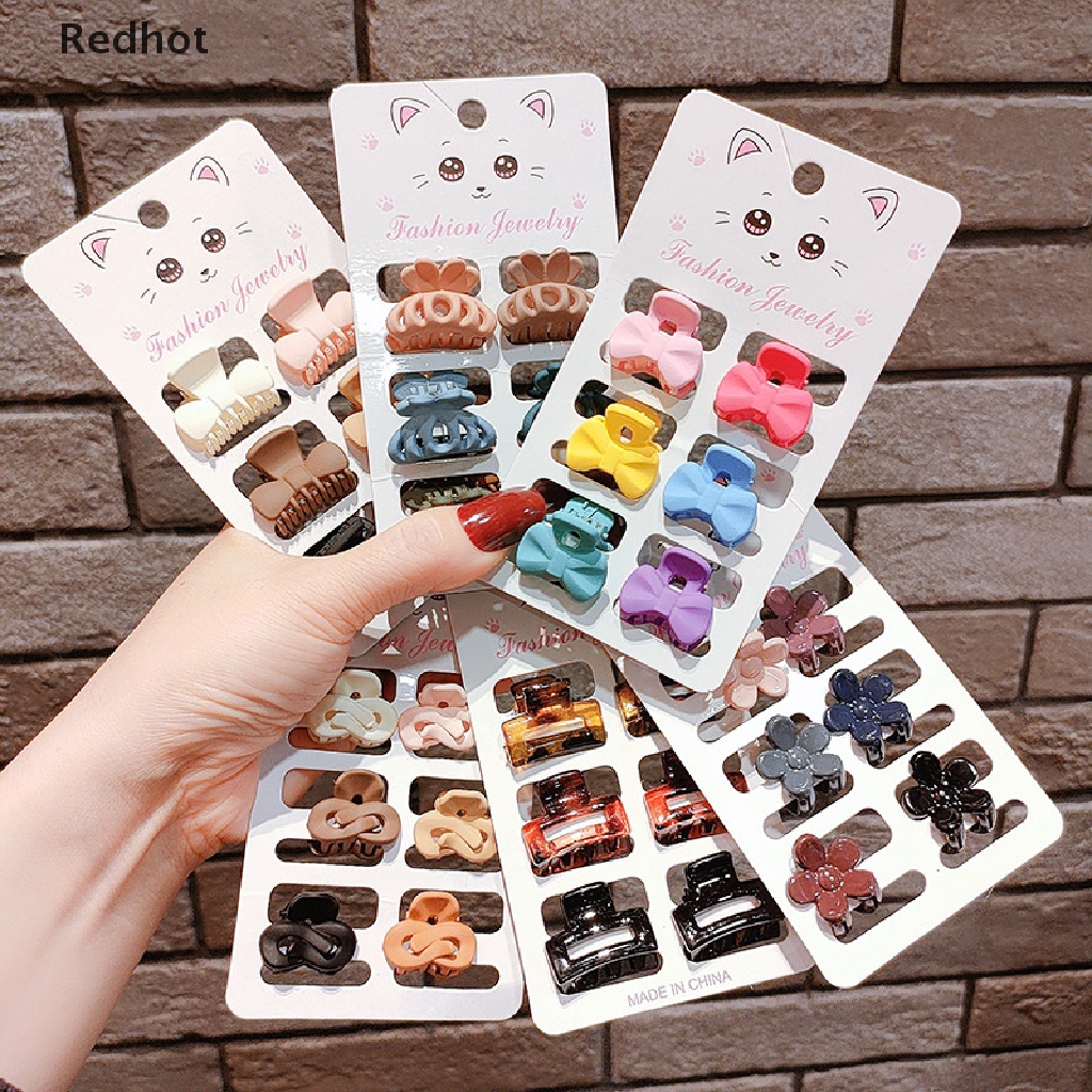 &lt; Redhot &gt; Set 6 Kẹp Tóc Càng Cua Acrylic Họa Tiết Da Báo Thời Trang Thanh Lịch Cho Nữ