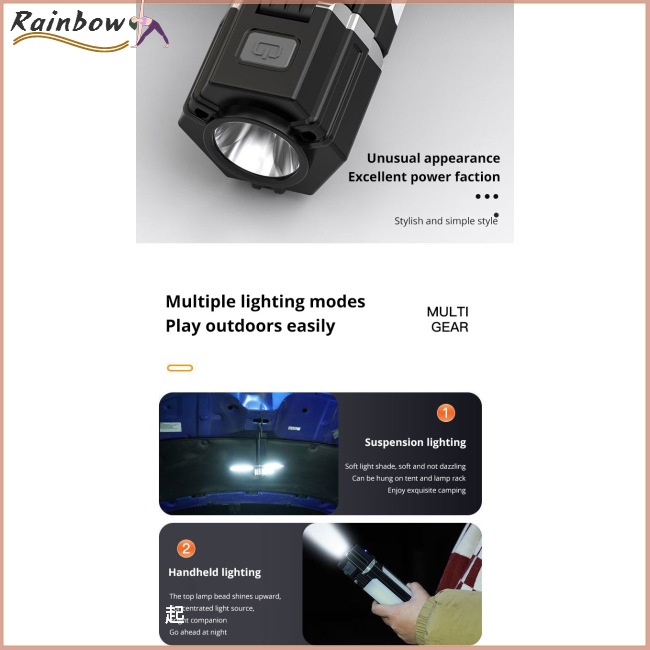 Đèn Pin Cắm Trại 5 Chế Độ Kèm Sạc Tiện Dụng