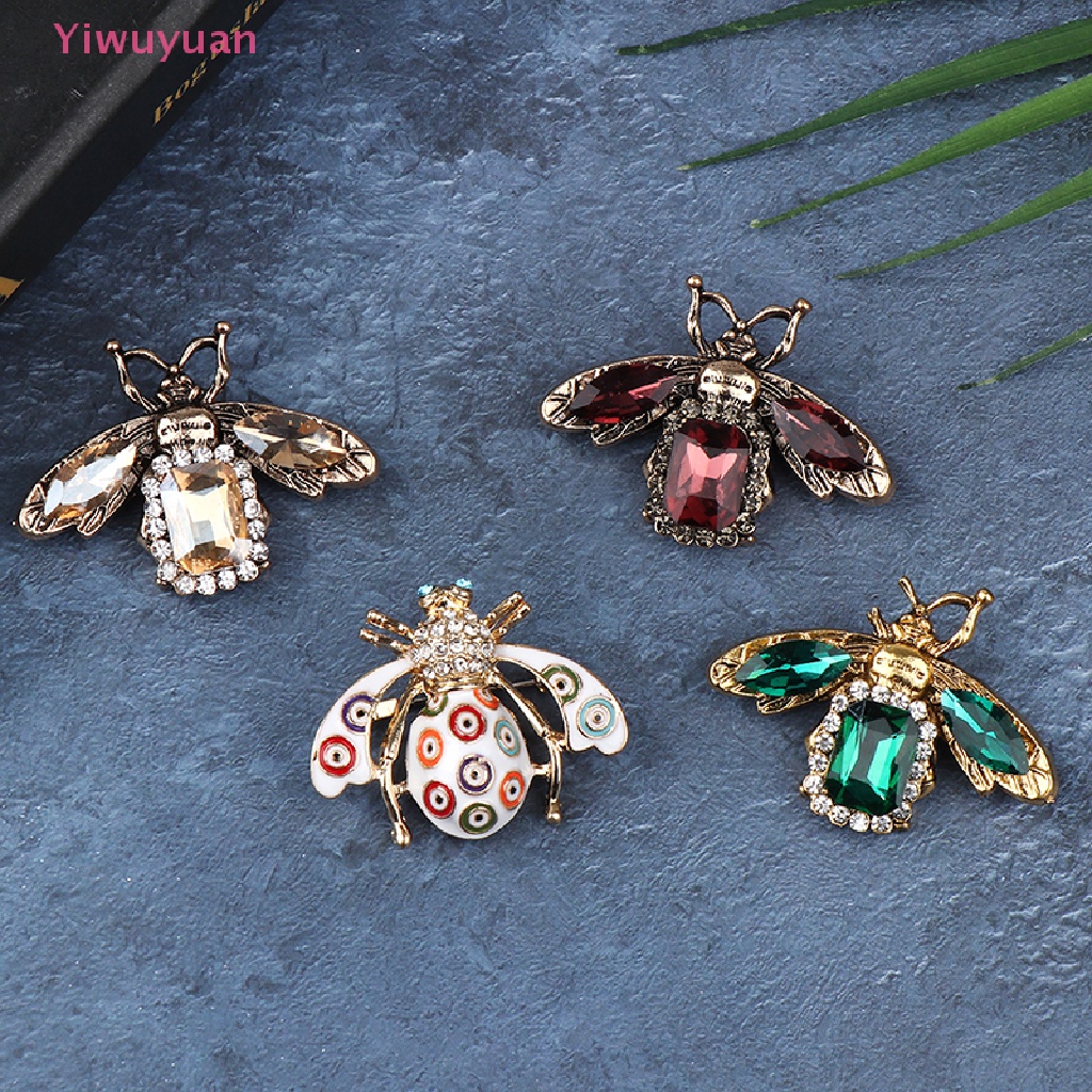 Ghim Cài Áo Hình Chú Ong Đính Đá Pha Lê Phong Cách Vintage Mới