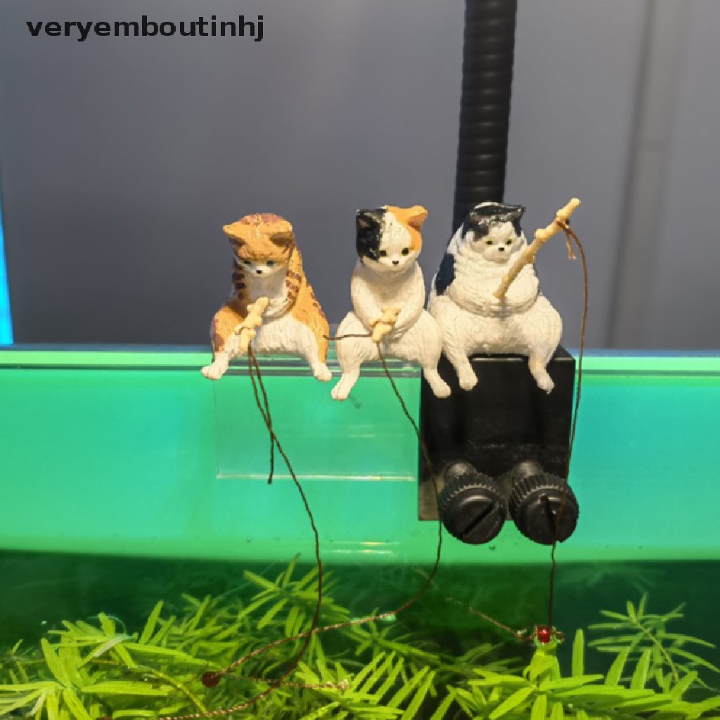 1 Tượng Mèo Hoạt Hình Câu Cá Trang Trí