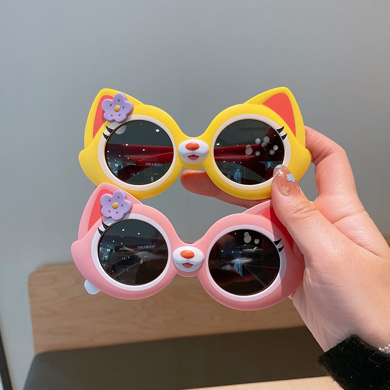 Kính Mát Chống Tia Cực Tím Chống Tia Cực Tím Họa Tiết Hoạt Hình Đáng Yêu Cho Bé