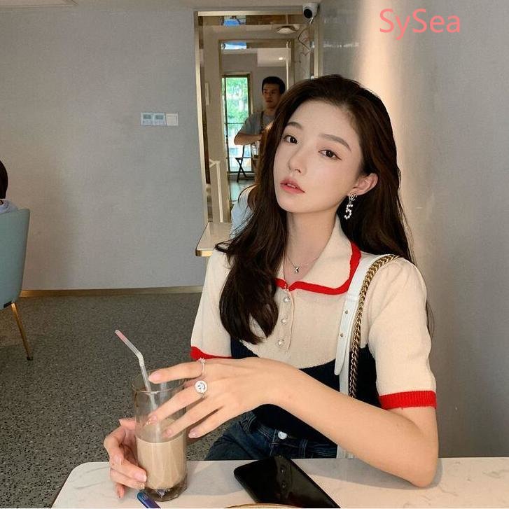 Áo Dệt Kim Lưng Cao Thời Trang Mùa Hè Hàn Quốc Cho Nữ