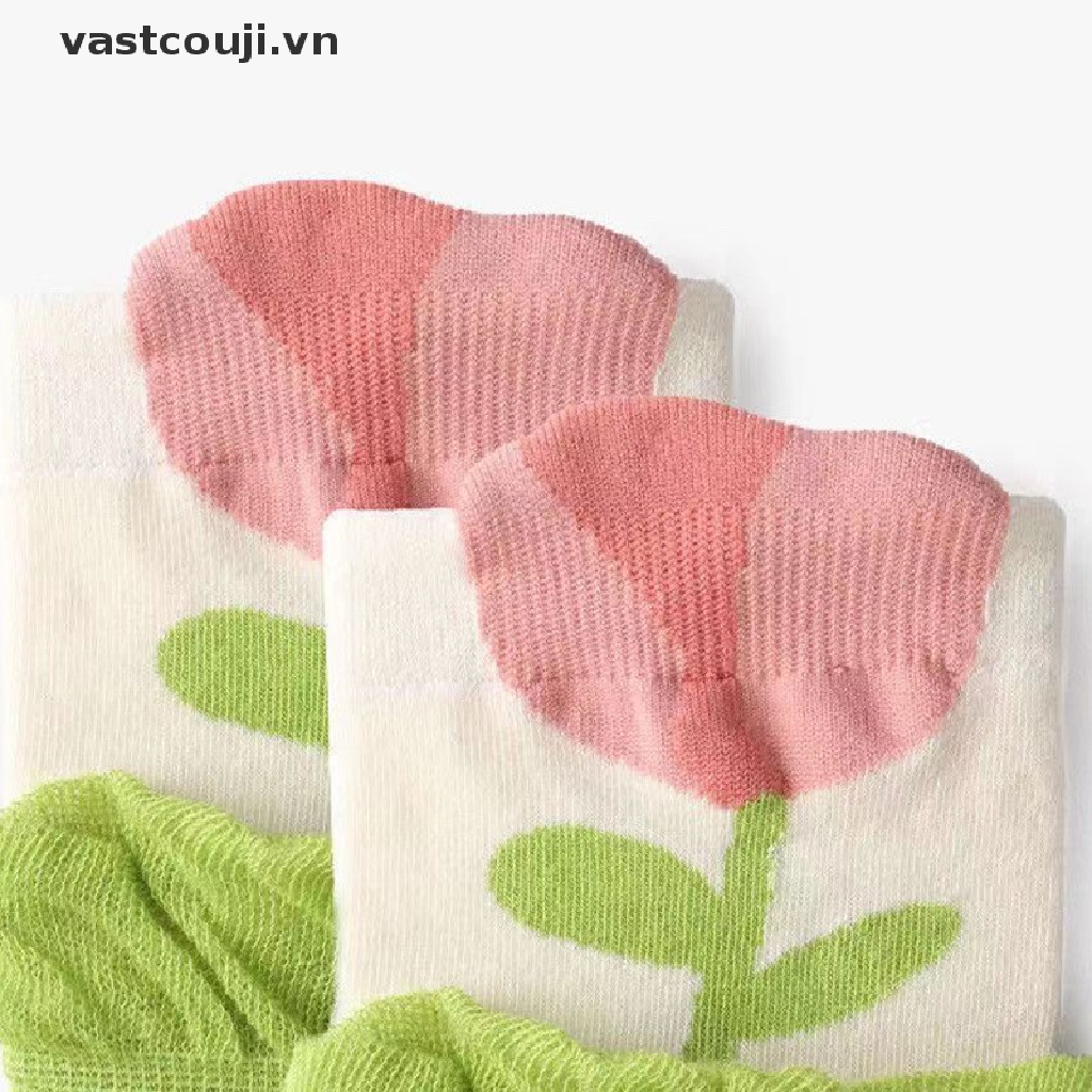Vớ Cotton Thoáng Khí In Họa Tiết Hoa Phong Cách Harajuku Nhật Bản Dễ Thương Thời Trang Xuân Hè Cho Nữ
