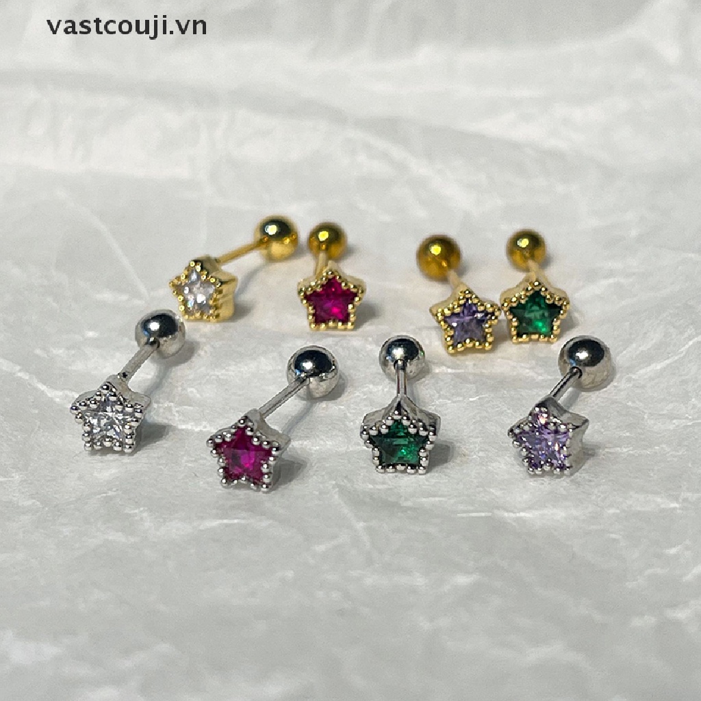 1 Đôi Bông Tai Đính Đá Zircon Thời Trang Cho Nữ