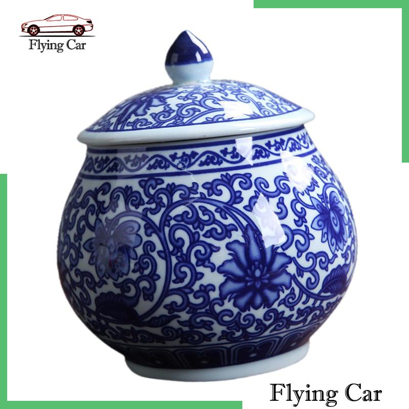 [Lzdjfmy2] Bình Hoa Gốm Sứ Trắng Xanh Lam Sắp Xếp Gọn Gàng Trang Trí Nội Thất