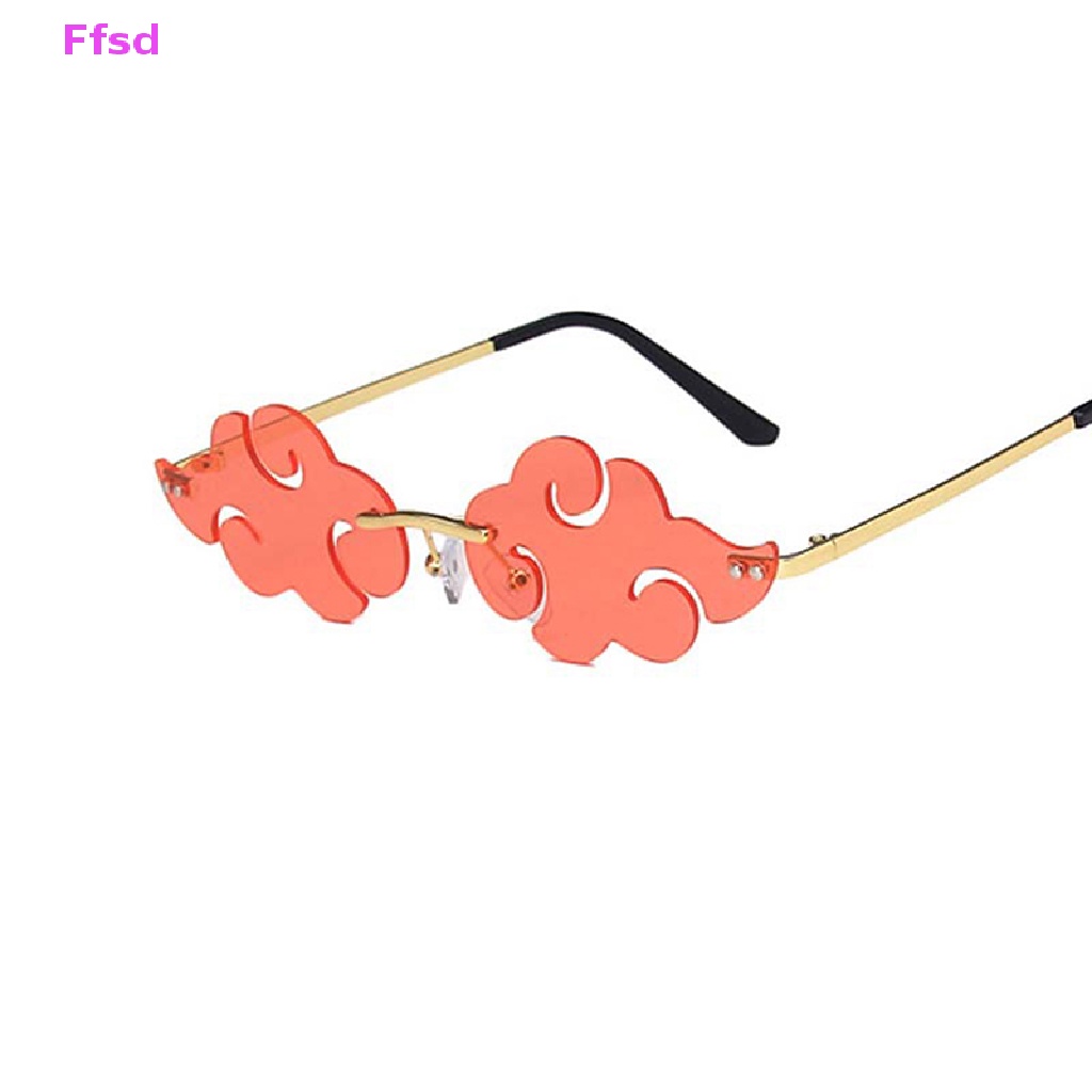 1 Kính Mát Hóa Trang Không Vành Hình Đám Mây Đỏ Phong Cách Gothic Punk