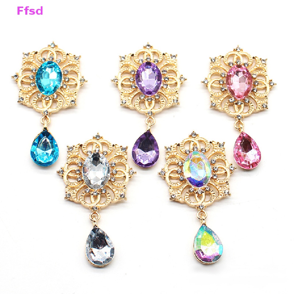 Ghim Cài Áo Hợp Kim 28 * 49mm Mạ Vàng Đính Đá Trang Trí Quần Áo DIY