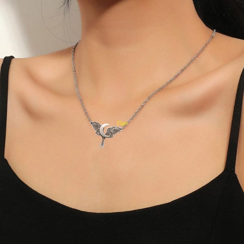 Flgo Vòng Cổ Choker Hợp Kim Hình Mặt Trăng Phong Cách Punk Hiphop Tinh Tế
