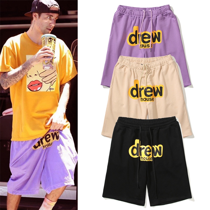 Dr88ee- Quần Short Thể Thao Niken In Hình Mặt Cười Bảng Chữ Cái Justin Bieber