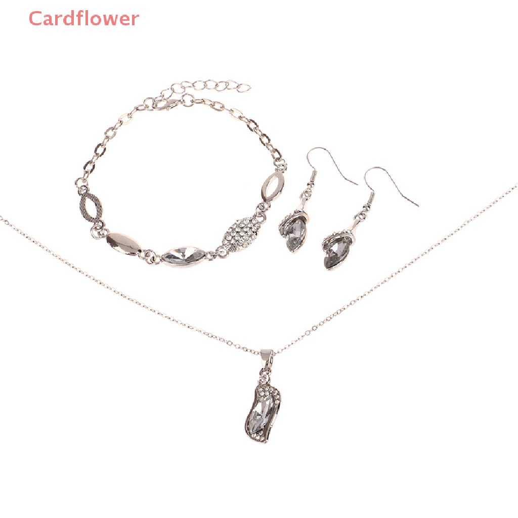 Bộ Trang Sức Màu Bạc / Vàng Đính Pha Lê Sang Trọng Cho Nữ