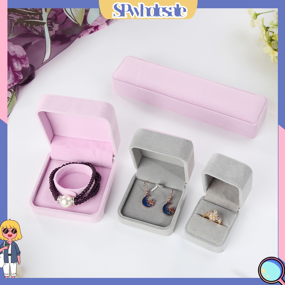 <SPwholesale> Hộp Trưng Bày Trang Sức Nhẫn / Vòng Cổ Bằng Nhung Giả Ốp
