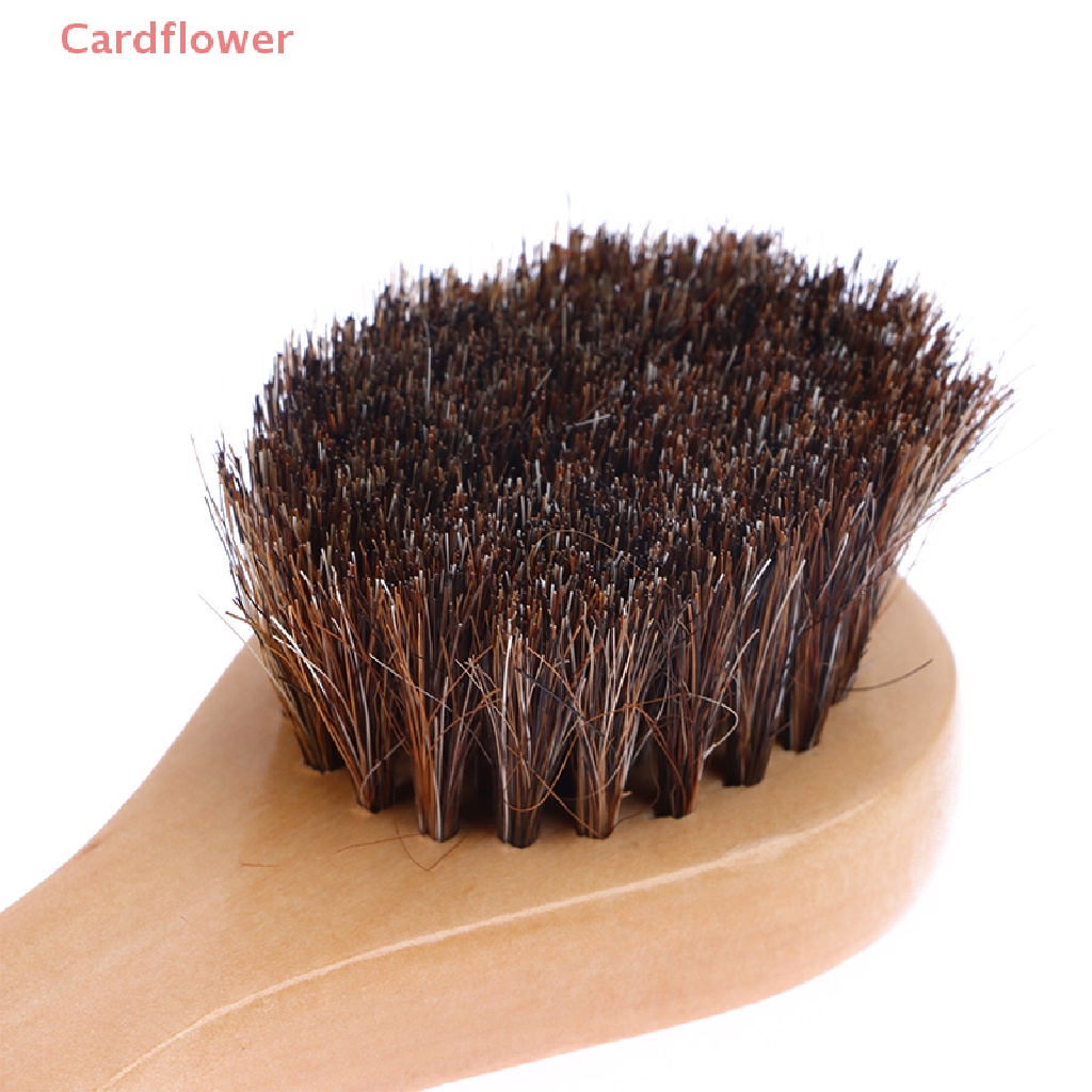 Bàn Chải Lông Ngựa Tay Cầm Dài Đầu Tròn Bằng Gỗ Trơn Mềm Mại Cho Trẻ Em Mới