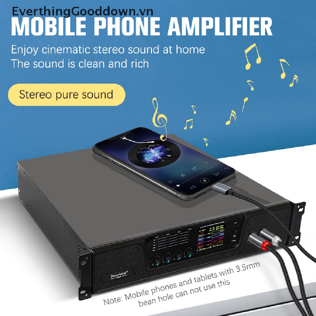 Cáp Chuyển Đổi Cổng Type C Sang RCA Aux 2 RCA Dài 1M Chuyên Dụng Cho Điện Thoại / Laptop