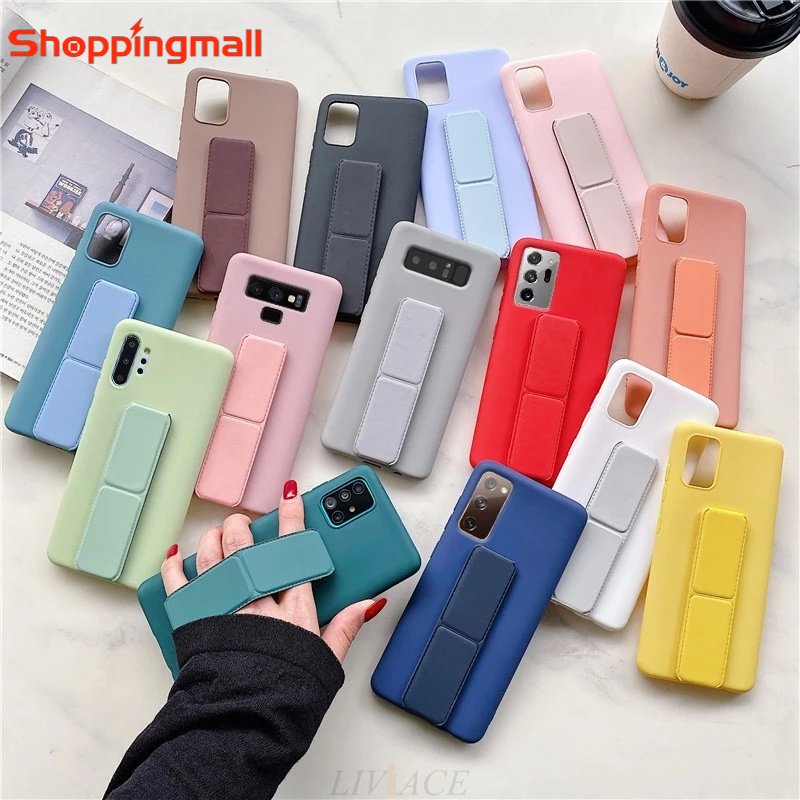 [Sunshine] Giá Đỡ Điện Thoại Để Bàn Bằng PU Màu Trơn Có Thể Gập Lại / Cầm Tay Sáng Tạo Phù Hợp Với Tất Cả Các Dòng Điện Thoại