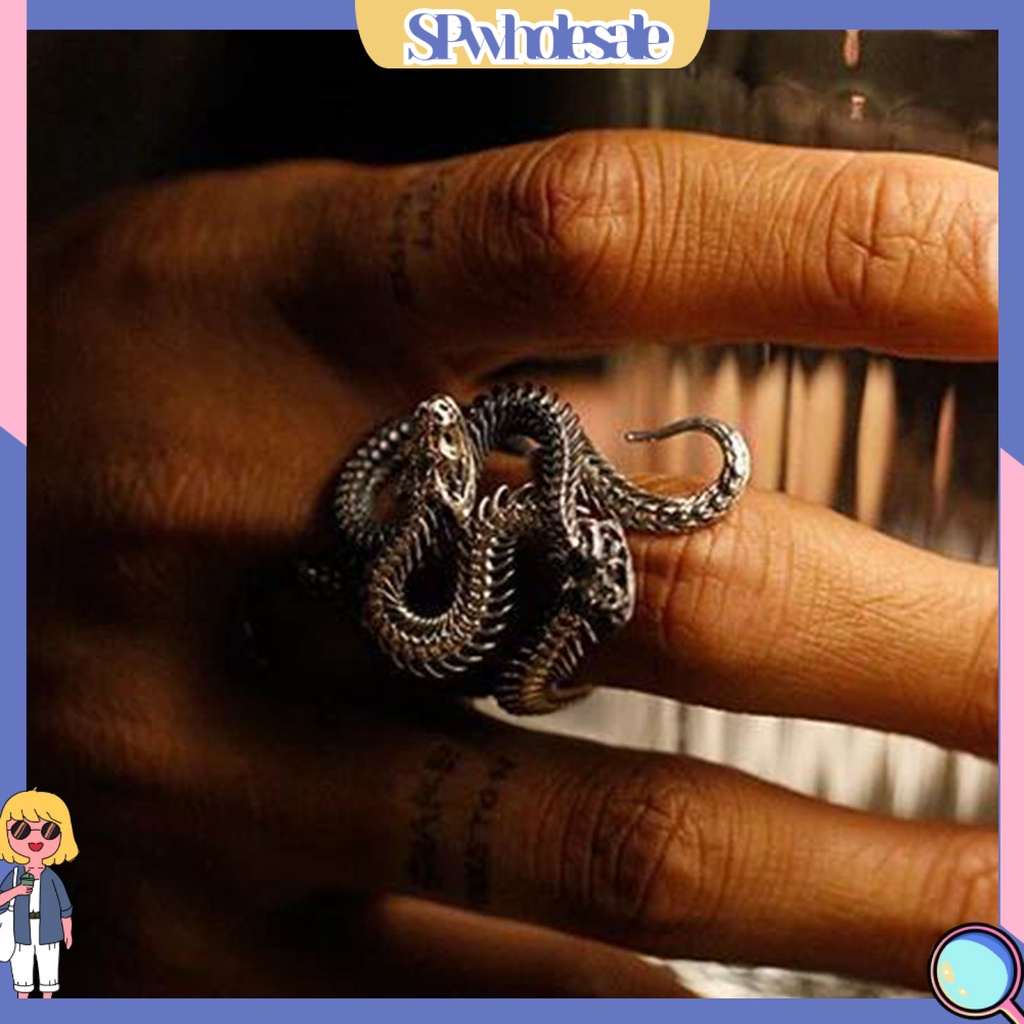 <SPwholesale> Set 2 Nhẫn Đồng Hình Rắn Nhiều Màu Sắc Thời Trang Cho Nam