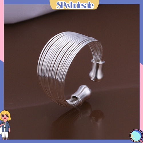 <SPwholesale> Nhẫn Hở Mạ Bạc Nhiều Lớp Thời Trang Cho Nữ