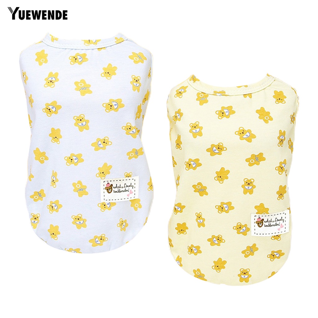 Yue.z Áo Sơ Mi Cotton Mềm Mại Họa Tiết Gấu Hoạt Hình Mặc Hàng Ngày Cho Cún Cưng