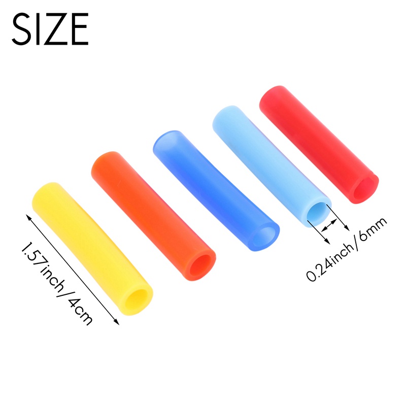 Bộ 10 Ống Hút Silicone Nhiều Màu 0.24inch 6mm