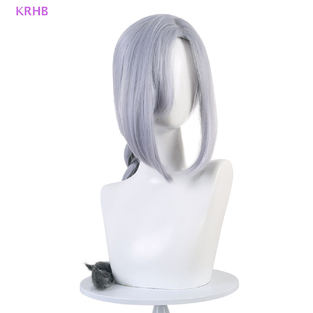 Tóc Giả Thắt Bím Dài 80cm Màu Trắng Xanh Hóa Trang Nhân Vật Game Genshin Va Chạm Shenhe Mới