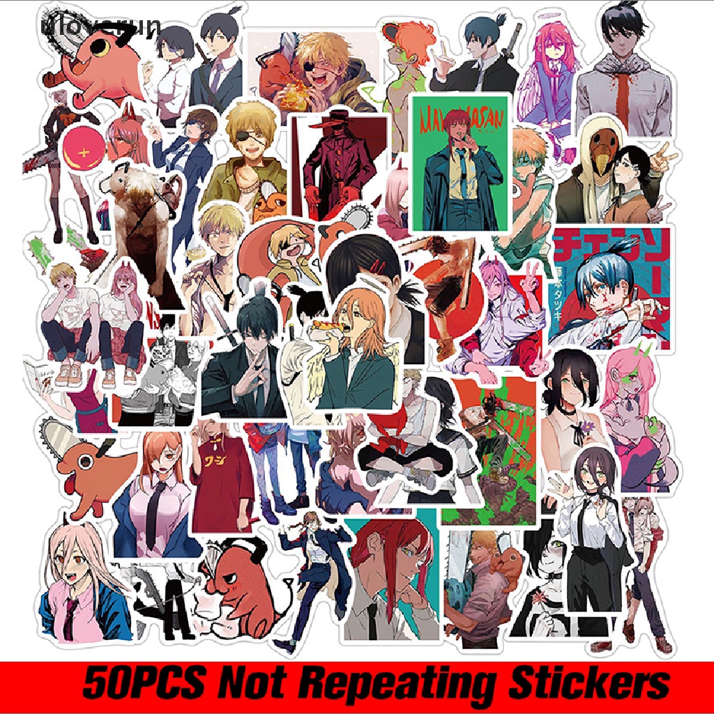 Bộ 50 Miếng Dán Trang Trí Ván Trượt / Va Li Họa Tiết Graffiti Phối Dây Xích Cá Tính