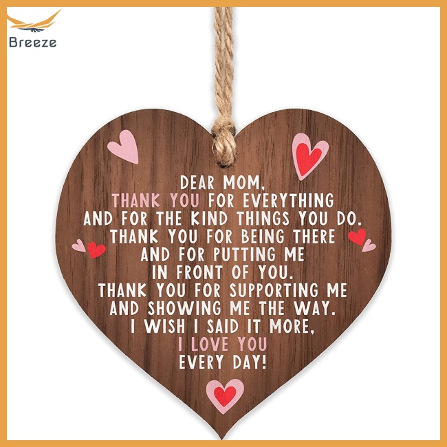 Phụ Kiện Treo Trang Trí Bằng Gỗ Hình Trái Tim Khối Lượng Nhẹ