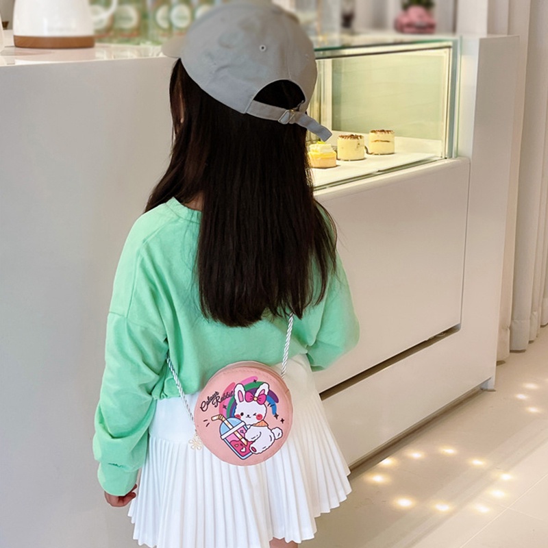 Túi Tròn Đeo Chéo Hình Thỏ Hoạt Hình Phong Cách Hàn Quốc Cho Bé